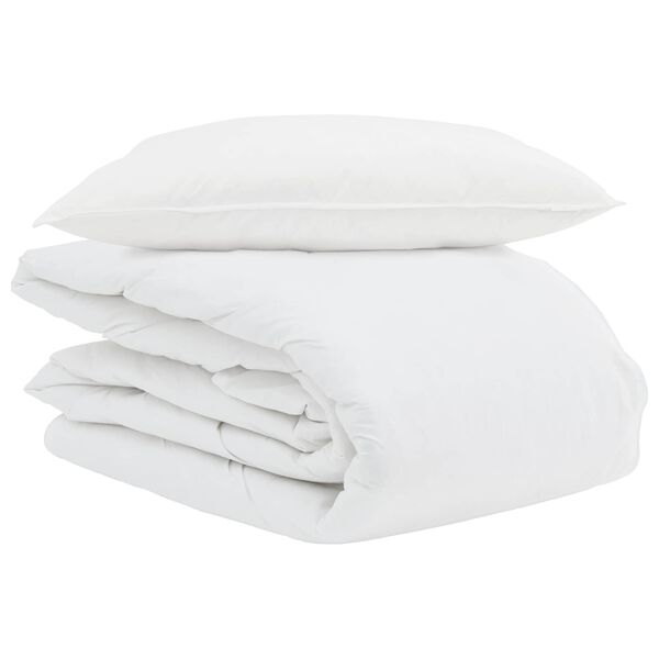 vidaXL Duvet d'&eacute;t&eacute; simple avec oreiller 2 pcs Blanc Plume de canard