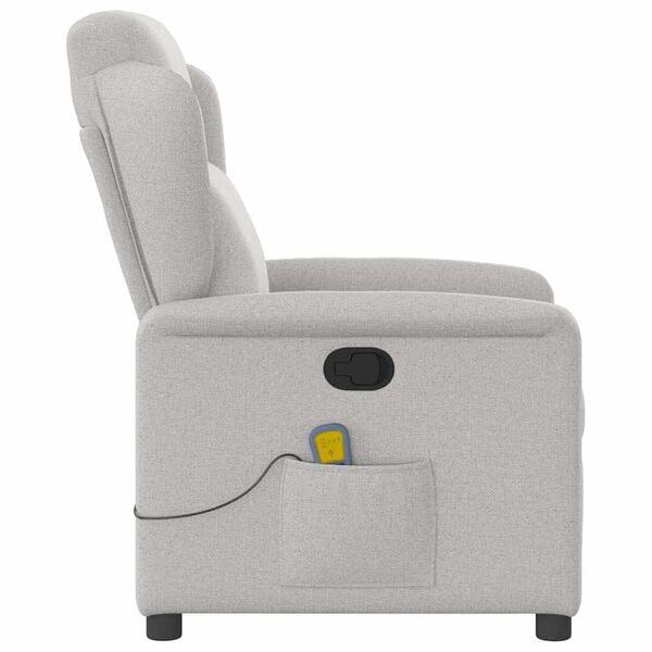 vidaXL Fauteuil de massage inclinable gris nuage tissu