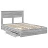 vidaXL Lit de Rangement Gris Sonoma 150 x 200 cm Bois d'ing&eacute;nierie