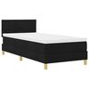 vidaXL Lit &agrave; ressorts avec matelas Noir 90 x 190 cm tissu