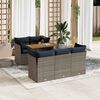 vidaXL Salon de jardin 6 pcs avec coussins gris r&eacute;sine tress&eacute;e