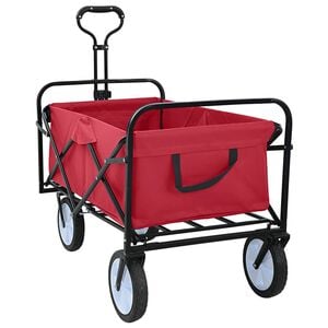 vidaXL Chariot &agrave; Main Pliable Rouge 94 x 53 x 99 cm Tissu Oxford