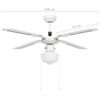 vidaXL Ventilateur de plafond avec lampe 106 cm Blanc