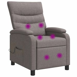vidaXL Fauteuil de massage inclinable Taupe Tissu