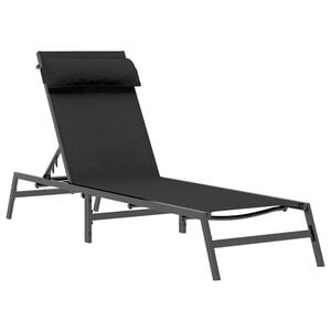 vidaXL Chaise longue Acier Noir et anthracite