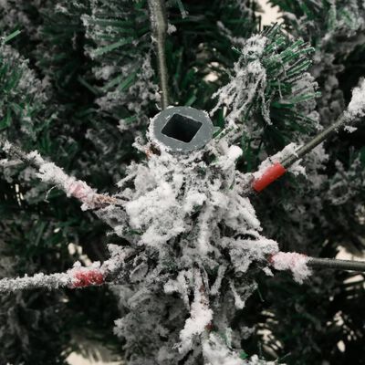 vidaXL Sapin de Noël artificiel à charnières avec neige floquée