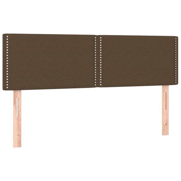 vidaXL T&ecirc;te de lit &agrave; LED Marron Fonc&eacute; 144x5x78/88 cm Tissu
