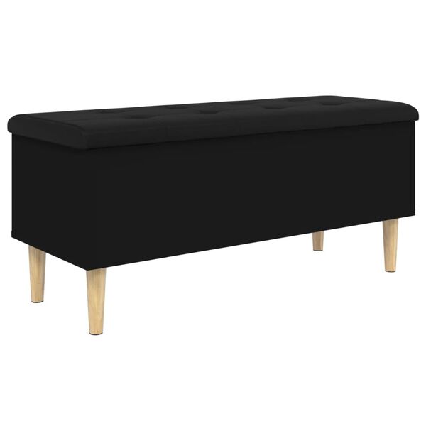 vidaXL Banc de rangement noir 102x42x46 cm bois d'ing&eacute;nierie