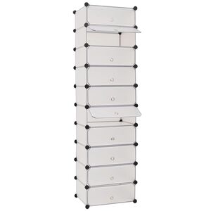 vidaXL Armoire &agrave; chaussures avec 10 compartiments Blanc
