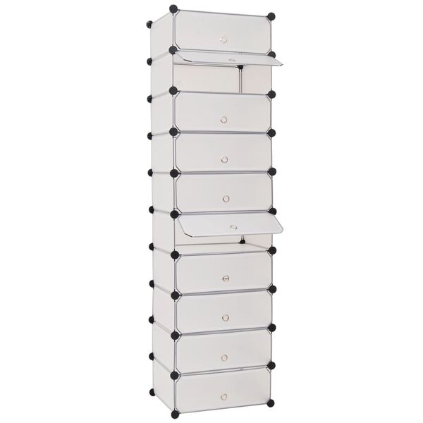 vidaXL Armoire &agrave; chaussures avec 10 compartiments Blanc