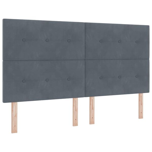 vidaXL T&ecirc;te de lit avec t&ecirc;te de lit Gris fonc&eacute; 180 cm Cuir synth&eacute;tique