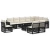 vidaXL Ensemble de canap&eacute; de jardin 11 pc Noir et blanc cr&egrave;me