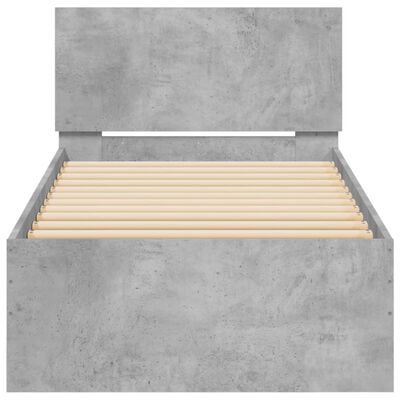 vidaXL Cadre de lit tête de lit gris béton 75x190 cm bois ingénierie