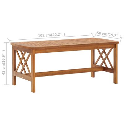 vidaXL Table basse 102x50x43 cm Bois d'acacia solide
