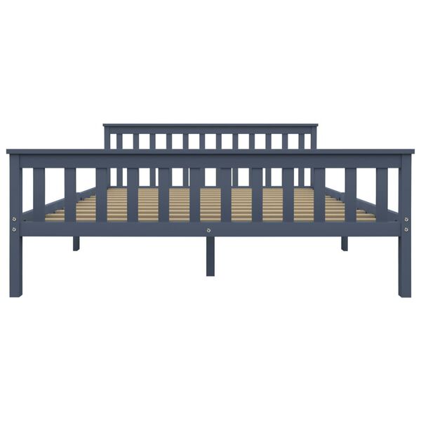 vidaXL Cadre de lit avec 4 tiroirs Gris Bois de pin massif 160x200 cm