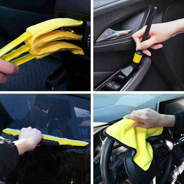 vidaXL Set de brosses pour voiture Multicolore polyrotin