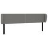 vidaXL T&ecirc;te de lit avec oreilles gris fonc&eacute; 203x23x78/88 cm tissu