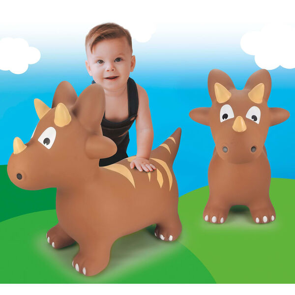 JAMARA Animal rebondissant Dino avec pompe Marron