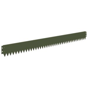vidaXL Bordure de Pelouse 50 pc 103 x 10 cm Acier Vert olive