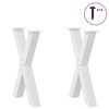 vidaXL Pieds de table &agrave; manger en forme de X, 2 pi&egrave;ces, blanc, 50 x (72-73) cm, acier