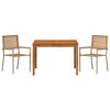 vidaXL Ensemble de salle à manger pour jardin 3 pcs Beige Poly rotin
