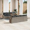 vidaXL Ensemble de canap&eacute; de jardin 9 pcs Gris Poly rotin