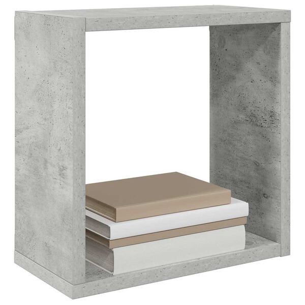 vidaXL &Eacute;tag&egrave;res cube murales 4 pcs Gris b&eacute;ton 30x15x30 cm