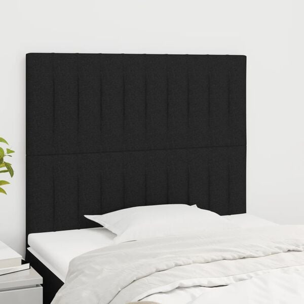 vidaXL T&ecirc;te de lit Noir 90x5x118/128 cm Tissu