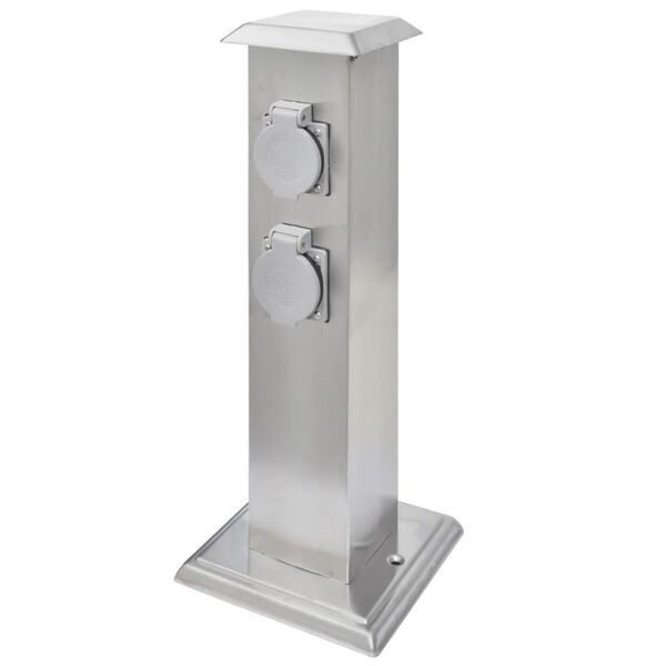 vidaXL Pilier de prise de jardin Acier inoxydable