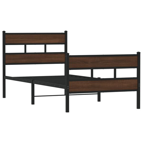 vidaXL Cadre de lit sans matelas avec t&ecirc;te de lit et pied de lit