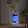 vidaXL Buffet avec lumi&egrave;res LED blanc 41x37x67 cm