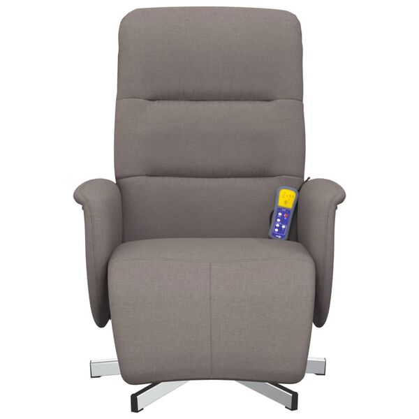 vidaXL Fauteuil inclinable de massage avec repose-pieds taupe tissu