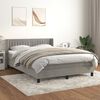 vidaXL Sommier &agrave; lattes de lit et matelas Gris clair 140x190cm Velours