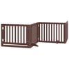 vidaXL Barri&egrave;re pour chiens avec porte 4 panneaux bois de peuplier