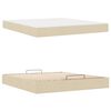 vidaXL Cadre de lit avec matelas avec matelas 2 pcs Cr&egrave;me tissu