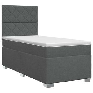 vidaXL Lit boxspring avec matelas Gris fonc&eacute; 90 x 190 cm Tissu