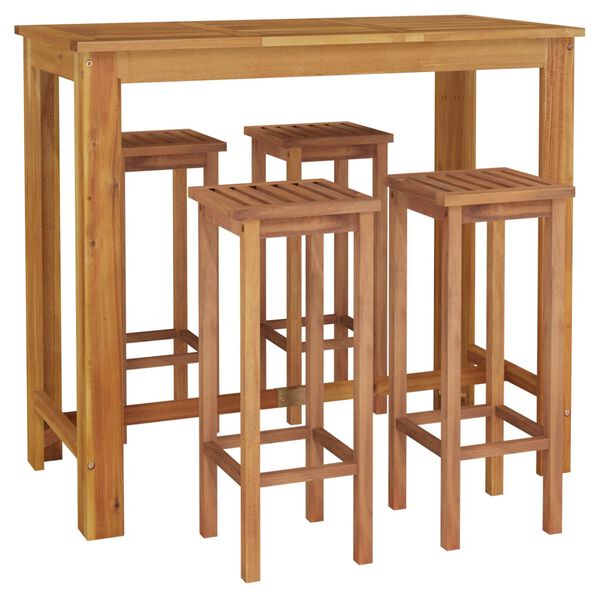vidaXL Ensemble de bar de jardin 5 pcs bois d'acacia solide