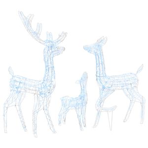 vidaXL Famille de rennes de d&eacute;coration Acrylique 300 LED blanc froid