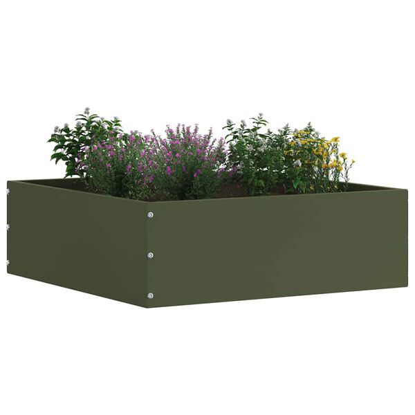vidaXL Bordure de Pelouse 6 pcs Vert olive 40 x 40 x 13 cm Acier
