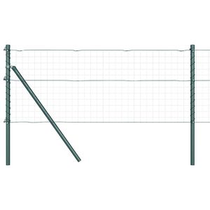 vidaXL Poteau de cl&ocirc;ture ench&acirc;ss&eacute; 13 pc Vert Acier enduit de poudre