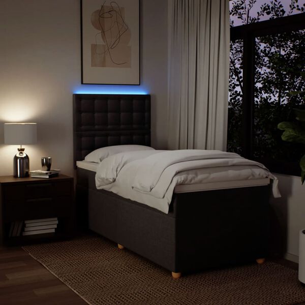 vidaXL Sommier &agrave; lattes de lit avec matelas Marron fonc&eacute; 100x200 cm