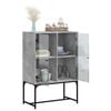 vidaXL Armoire latérale avec portes en verre gris béton 69x37x100 cm