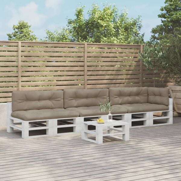 vidaXL Coussins de palette lot de 7 taupe tissu