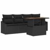 vidaXL Ensemble de canap&eacute; de jardin 5 pc Noir Poly rotin