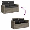 vidaXL Salon de jardin 9 pcs avec coussins gris r&eacute;sine tress&eacute;e