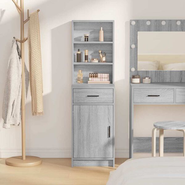 vidaXL Haut Armoire Gris Sonoma 40 x 40,5 x 135 cm Bois d'ing&eacute;nierie