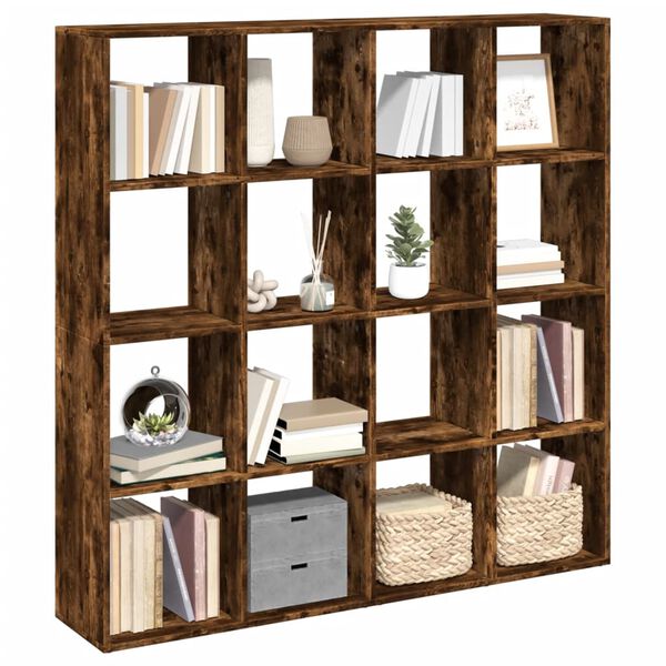 vidaXL Biblioth&egrave;que ch&ecirc;ne fum&eacute; 137,5x29x137,5 cm bois d'ing&eacute;nierie