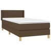 vidaXL Sommier &agrave; lattes de lit avec matelas Marron fonc&eacute; 90x190 cm