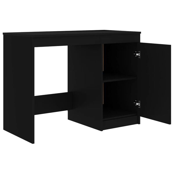 vidaXL Bureau Noir 100x50x76 cm Bois d’ingénierie