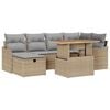 vidaXL Ensemble de canap&eacute; de jardin 7 pc Beige polyrotin